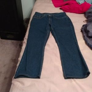 Dark blush bootcut jeans